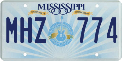 MS license plate MHZ774