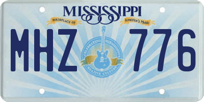 MS license plate MHZ776
