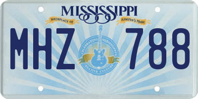 MS license plate MHZ788
