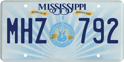 MS license plate MHZ792