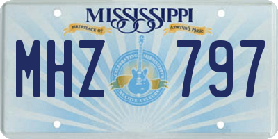 MS license plate MHZ797