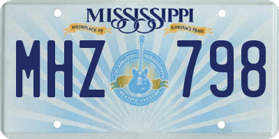 MS license plate MHZ798