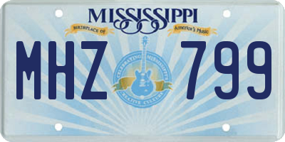 MS license plate MHZ799