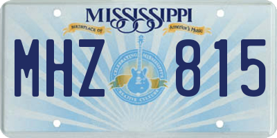 MS license plate MHZ815