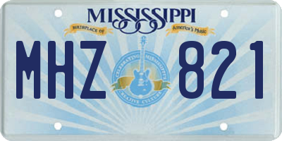 MS license plate MHZ821