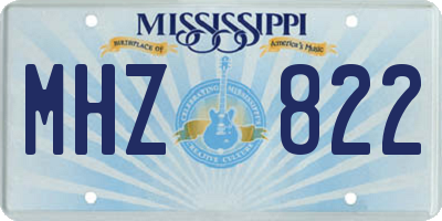 MS license plate MHZ822