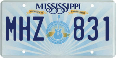 MS license plate MHZ831