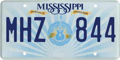 MS license plate MHZ844