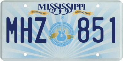 MS license plate MHZ851