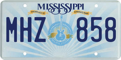 MS license plate MHZ858