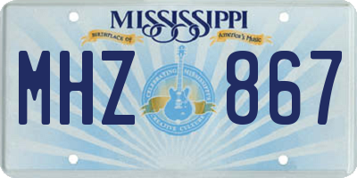 MS license plate MHZ867
