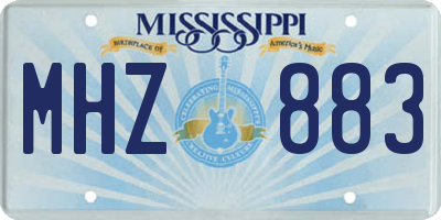 MS license plate MHZ883