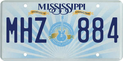MS license plate MHZ884