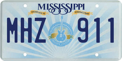MS license plate MHZ911
