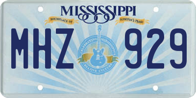 MS license plate MHZ929