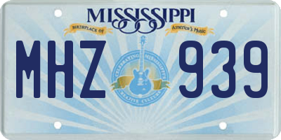 MS license plate MHZ939