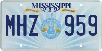 MS license plate MHZ959