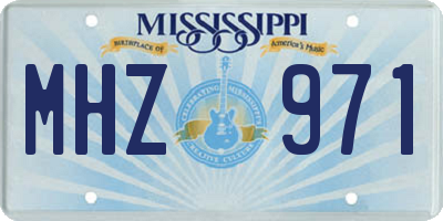 MS license plate MHZ971