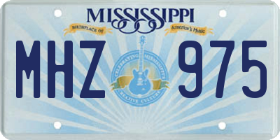 MS license plate MHZ975