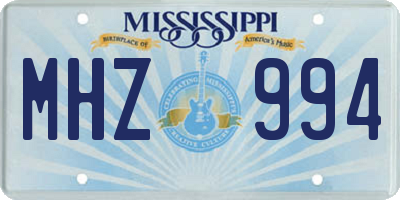 MS license plate MHZ994