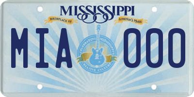MS license plate MIA000