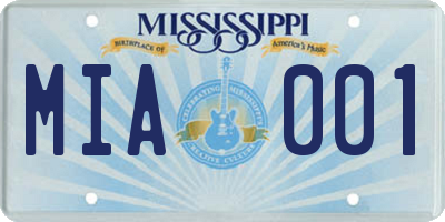 MS license plate MIA001