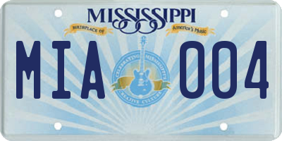 MS license plate MIA004