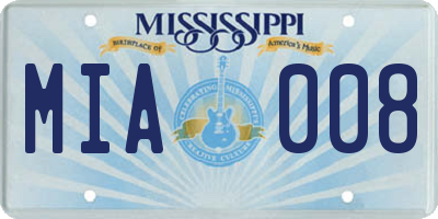 MS license plate MIA008