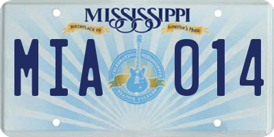 MS license plate MIA014