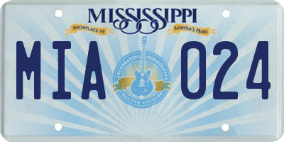 MS license plate MIA024