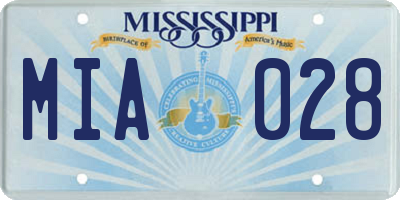 MS license plate MIA028
