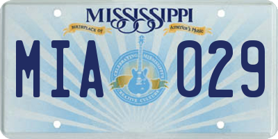 MS license plate MIA029