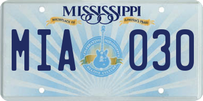 MS license plate MIA030