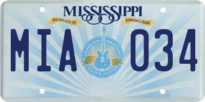 MS license plate MIA034