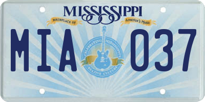 MS license plate MIA037