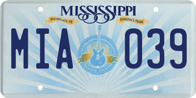 MS license plate MIA039