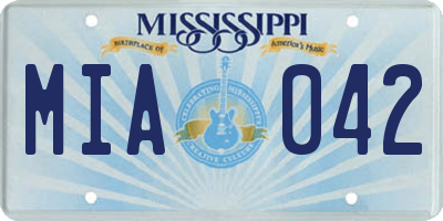 MS license plate MIA042