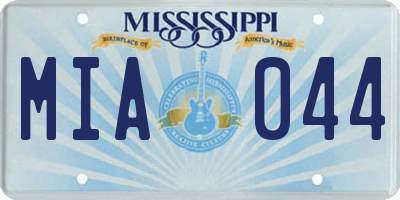MS license plate MIA044