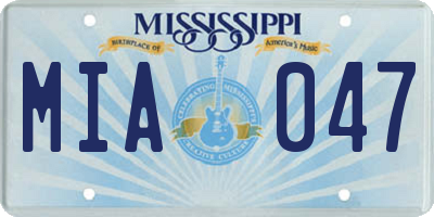 MS license plate MIA047
