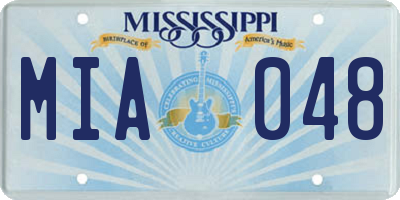 MS license plate MIA048