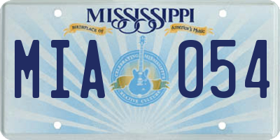MS license plate MIA054