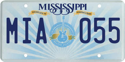 MS license plate MIA055