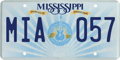 MS license plate MIA057