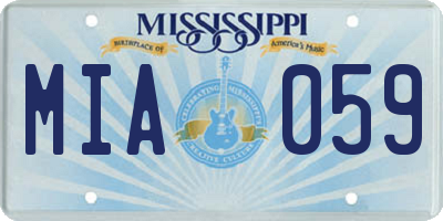 MS license plate MIA059