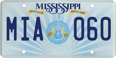 MS license plate MIA060