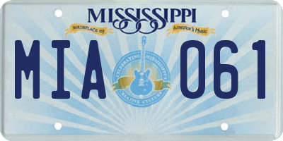 MS license plate MIA061