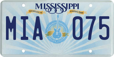MS license plate MIA075