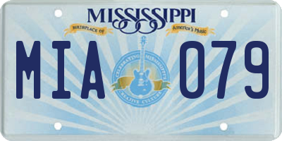 MS license plate MIA079