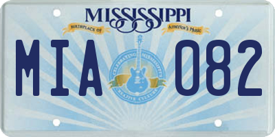 MS license plate MIA082