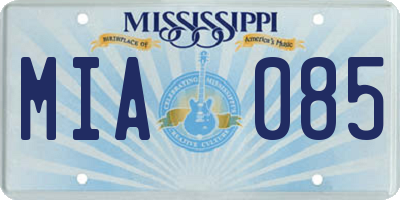 MS license plate MIA085
